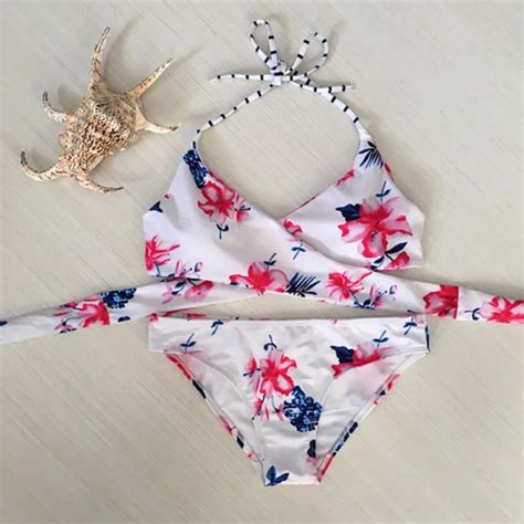 Swimwear Push Up Padded Bra Swimsuit Bathing Sexy Women Floral Bikini