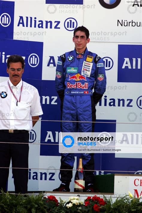 Second Placed Sebastien Buemi Sui Muecke Motorsport On The Podium