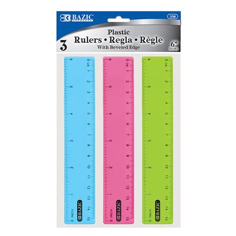 6 15cm Plastic Ruler 3pack Cadmus Goods