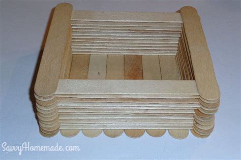 How To Make A Popsicle Stick Box With Lid Savvy Homemade