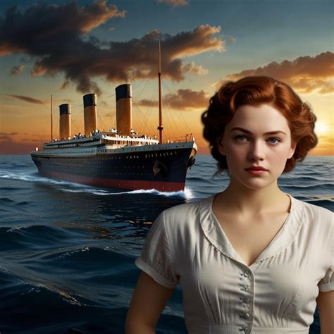 An Illustration Of The Titanic Premium Ai Generated Image