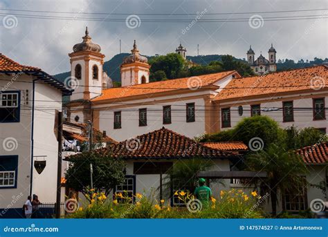 Ouro Preto Minas Gerais Brasil Paisagem Bonita Vistas De Casas E