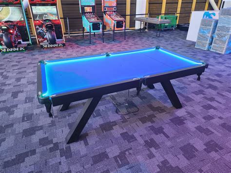 7ft Pool Table Hire – Blue Felt – LED Lights – Smack Amusements