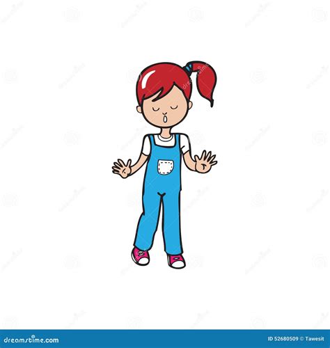 Girl red hair say no stock vector. Illustration of brunette - 52680509