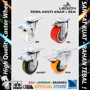 Jual Roda Lori Inch Mm Rem Multi Arah Besi Caster Troli