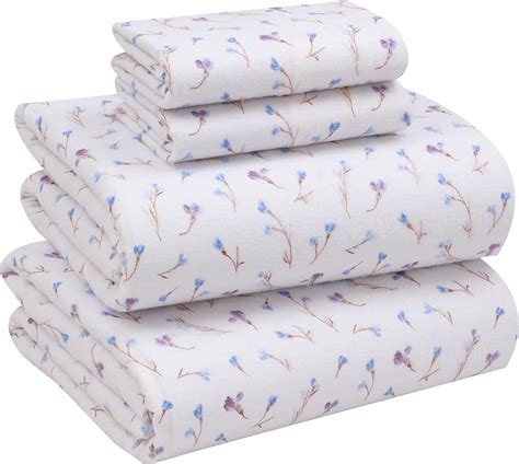 Ruvanti Flannel Sheets Queen Size 100 Cotton Brushed Flannel Bed