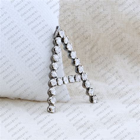 Polki Diamant Initial Anh Nger Silber Diamant Anh Nger Etsy De