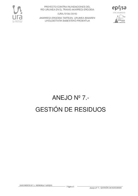 PDF ANEJO Nº 7 GESTIÓN DE RESIDUOS Residuos IFG verificado por