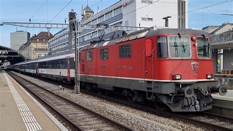 Sbb Re Ii Mit Fanzug Abfahrt In St Gallen Youtube