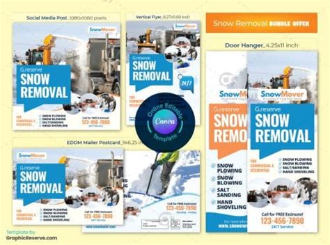 Snow Removal Marketing Material Bundle Design V Graphic Reserve