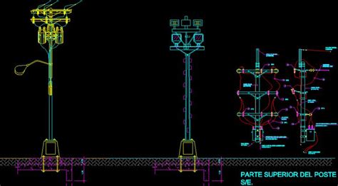 Poste Y Transformadores DwgDibujo De Autocad Transformadores