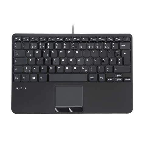 Perixx PERIBOARD 525 DE B Kabelgebundene Mini USB Tastatur Mit Touchpad