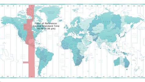 Gmt 6 Time Zone Map - Map