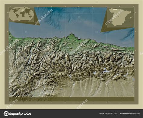 Principado Asturias Autonomous Community Spain Elevation Map Colored