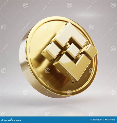 Binance Cryptocurrency Coin Gold 3d Rendered Coin Isolated On White