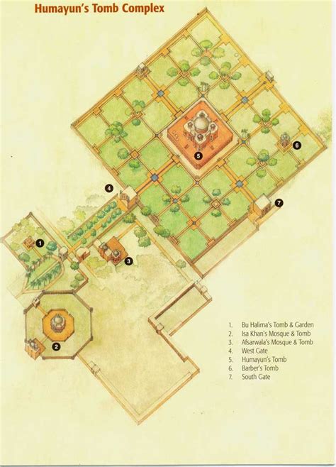 Map Of The Humayuns Tomb Complex Humayuns Tomb Humayuns Tomb