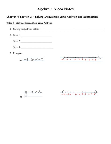 Algebra 1 Video Notes