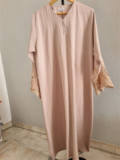 Ameena Abayalunaa In Sand Nude Women S Fashion Muslimah Fashion Kaftans Jubahs On Carousell