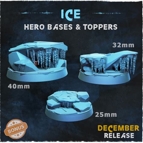 Ice Miniature Bases Ice Themed Model Base Warhammer 40k Aos Designed