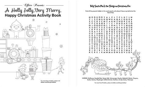 Free Christmas Activity Packet For Your Printable Holiday Book | Elfster