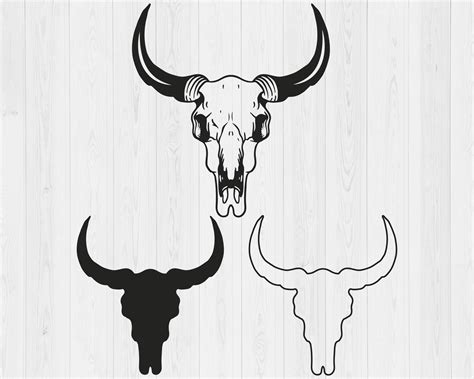 Cow Skull Svg Printable Cow Head Svg Bull Svg Bison Skull Svg Cow Skull Boho Svg