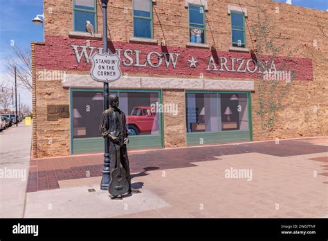 Statue Of Glen Frey Standin On A Corner In Winslow Arizona As Sung In