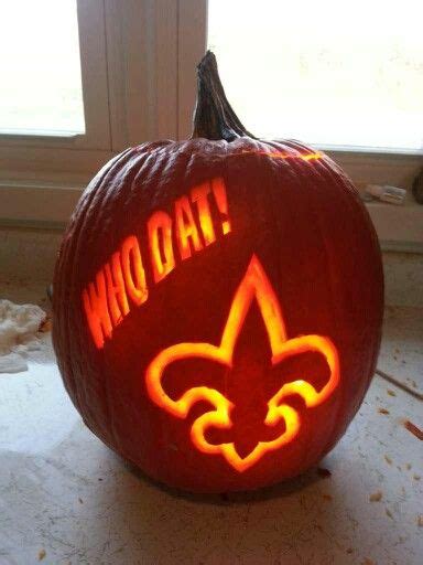 Carved New Orleans Saints Pumpkin