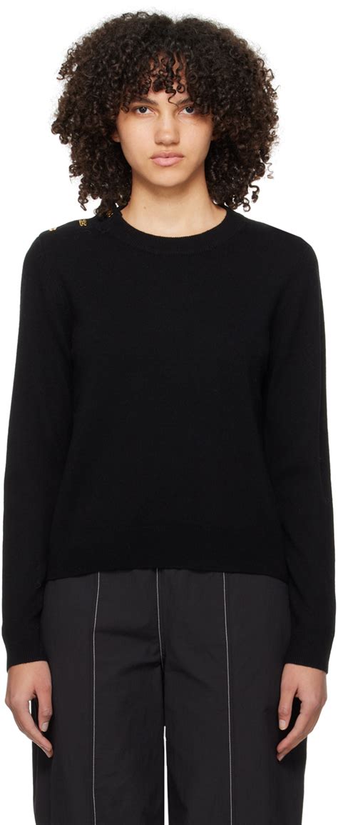 Pull Noir Boutons Ganni En Solde