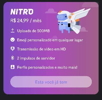 Mes Nitro Gift Barato Discord Nitro E Impulsos Ggmax