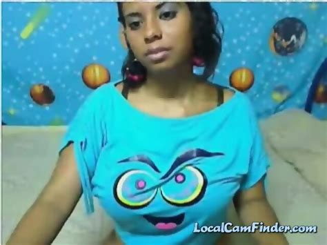 Busty Latina Babe Showing Her Big Melons On Webcam
