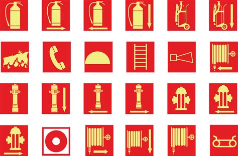 SET of signs ICONS fire and emergency 33083428 Vector Art at Vecteezy