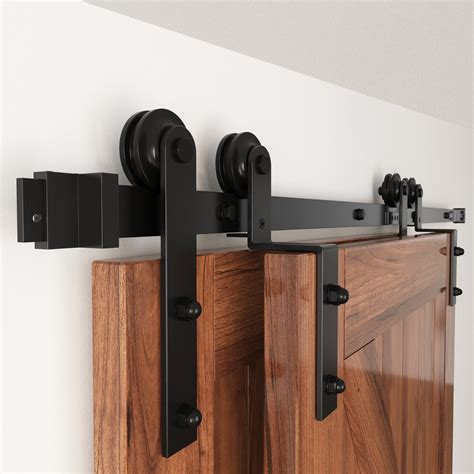 Winsoon Ft Single Track Bypass Barn Door Hardware Double Doors Kit