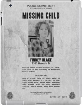 Tbp Missing Poster Finney Ipad Case Skin For Sale By Muldeeni