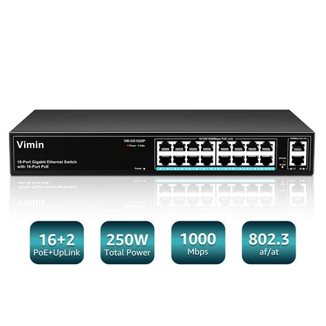 Amazon 16 Port Gigabit PoE Switch Unmanaged With 2 Uplink Gigabit