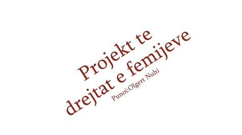 Te Drejtat E Femijeve