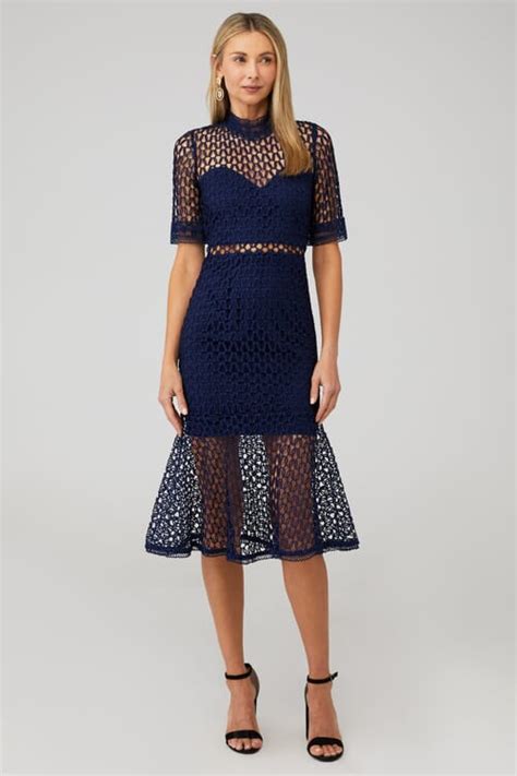 Bardot Fiona Mesh Dress In Navy FashionPass