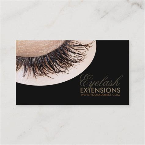 Eyelash Extensions Black Luxury Business Card Zazzle