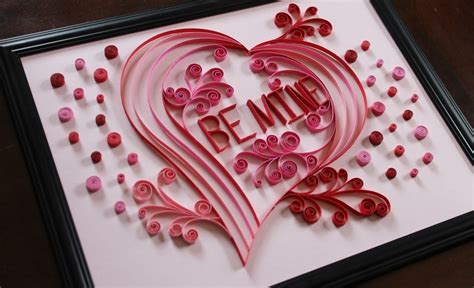 Paper Quilling Be Mine Valentine Heart Ooak Paper