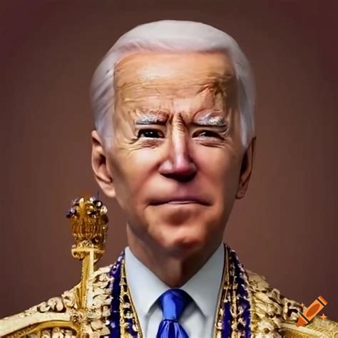 Satirical Depiction Of A Handsome King Biden On An Opulent Throne With