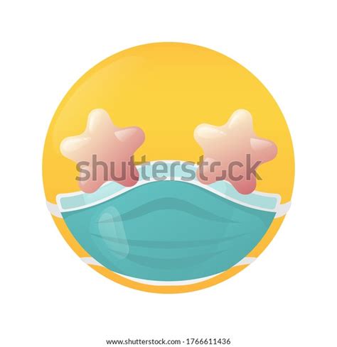 Emoji Star Eyes Medical Mask Starstruck Stock Vector Royalty Free