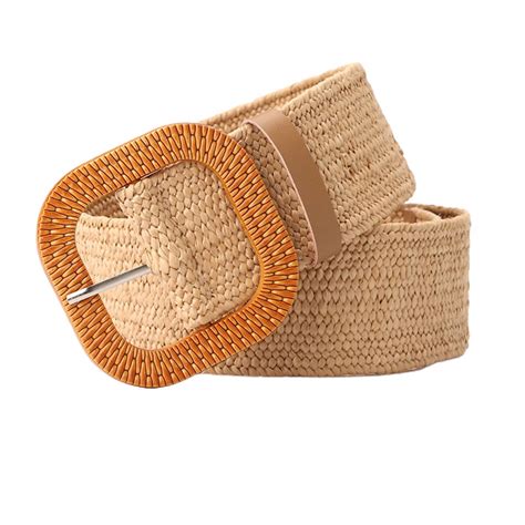 Swsmclt Women S Elastic Braided Web Belt Flexible Braided Belt Square