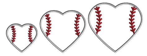 Baseball Embroidery Design Baseball Heart Applique Monogram Etsy