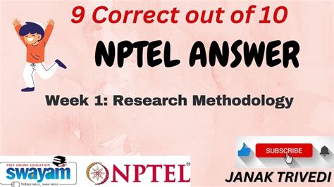 Correct Out Of Research Methodology Nptel Answer Week Answer