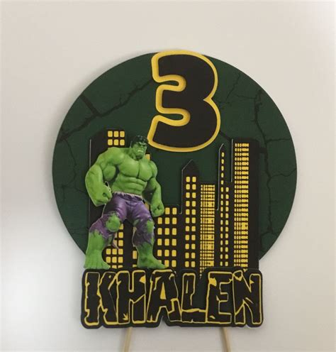 Incredible Hulk Cake Topper Personalized Super Hero Topper Etsy