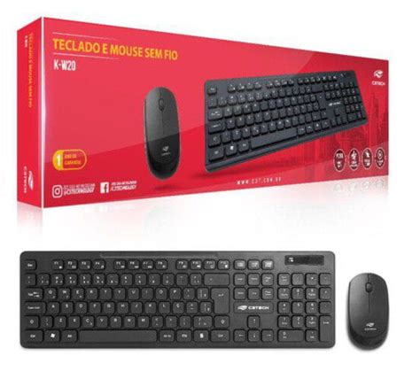 Kit Teclado E Mouse Wireless S Fio C Tech K W Bk Dpi Abnt