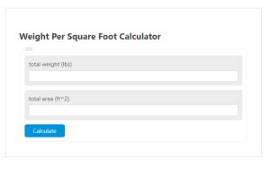 Weight Per Square Foot Calculator - Calculator Academy