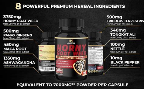 Horny Goat Weed Capsules Mg Herbal Blend With Maca Ginseng