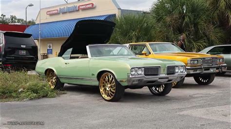 Whipaddict Pearl Green 70 Oldsmobile Cutlass Convertible On All Gold 24s Youtube