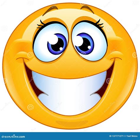 Grinning Female Emoticon Stock Vector Illustration Of Isolated 137771271