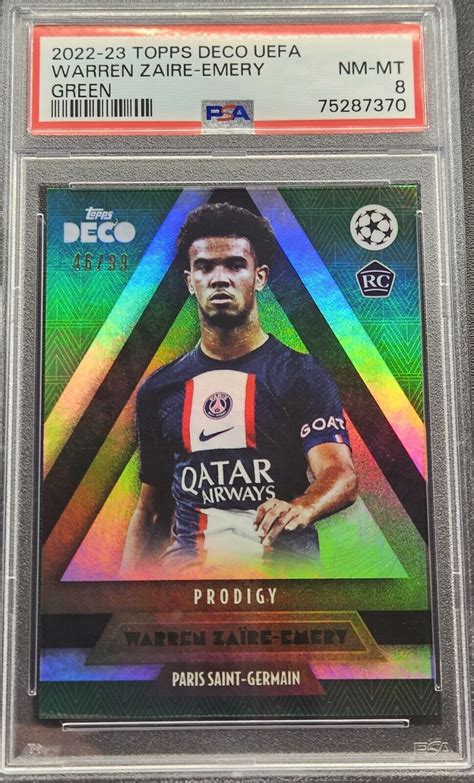 2022 23 Topps Deco UCL UEFA Warren Zaire Emery Prodigy Rookie RC Green